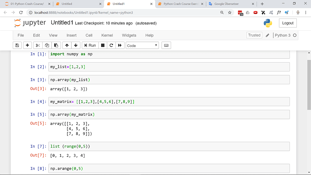 python random array